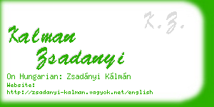 kalman zsadanyi business card