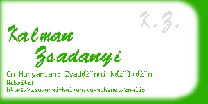 kalman zsadanyi business card